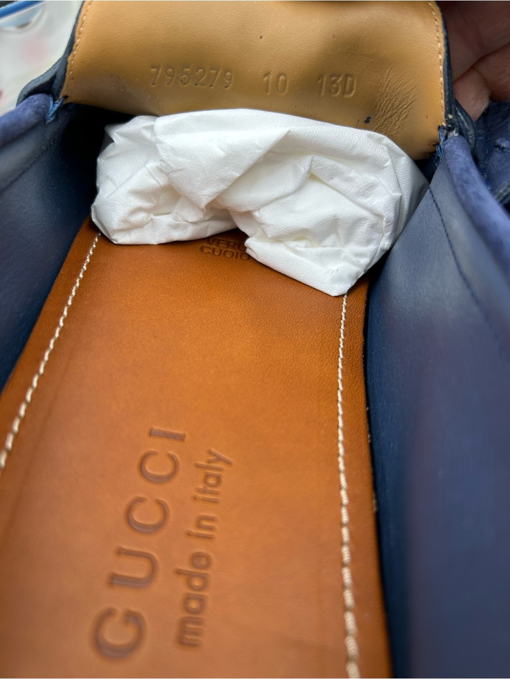 Men's Gucci GG embossed suede driver loafers size 10 fits 11 US made in Italy - Picture 9 of 13